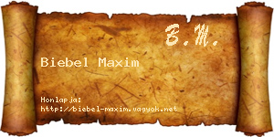 Biebel Maxim névjegykártya